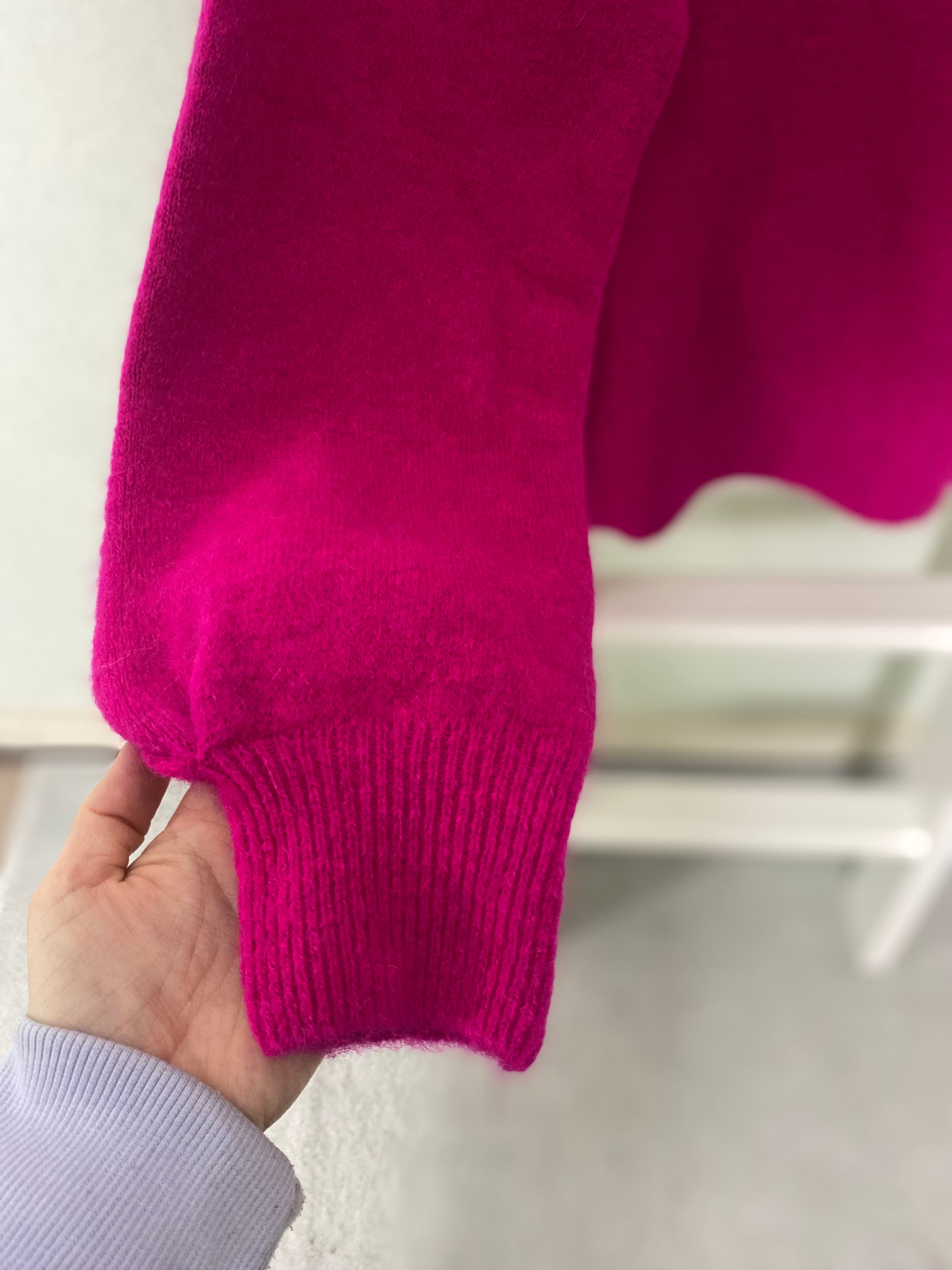 Alpaka-Pullover mit Ballonärmel