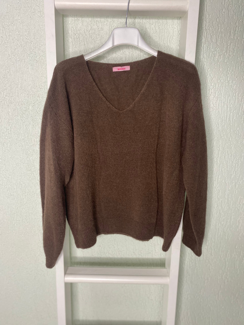 Alpaka-Pullover mit V-Ausschnitt