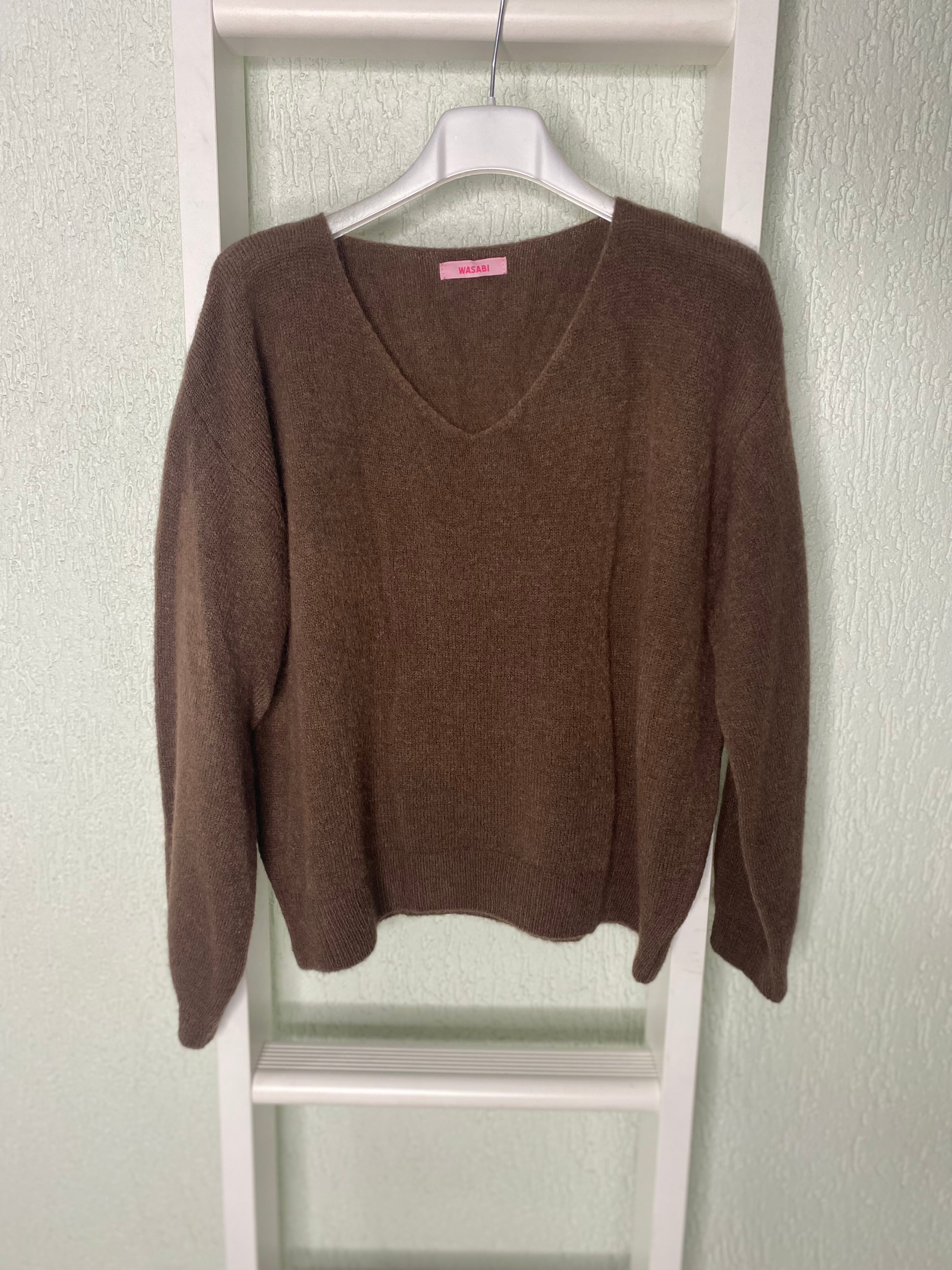 Alpaka-Pullover mit V-Ausschnitt