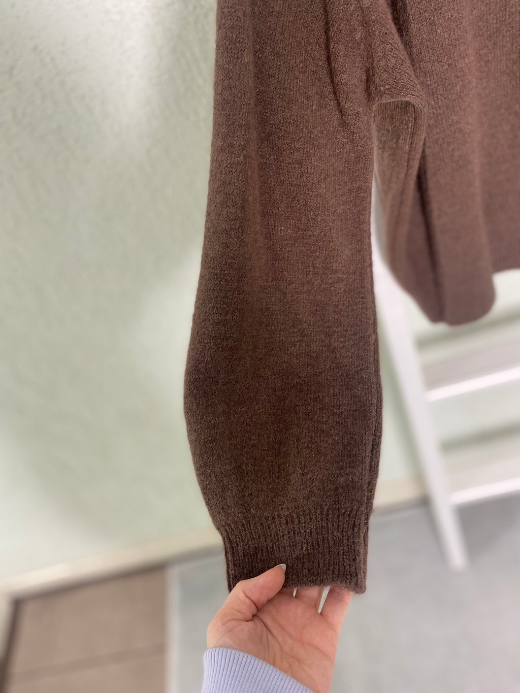 Alpaka-Pullover mit V-Ausschnitt