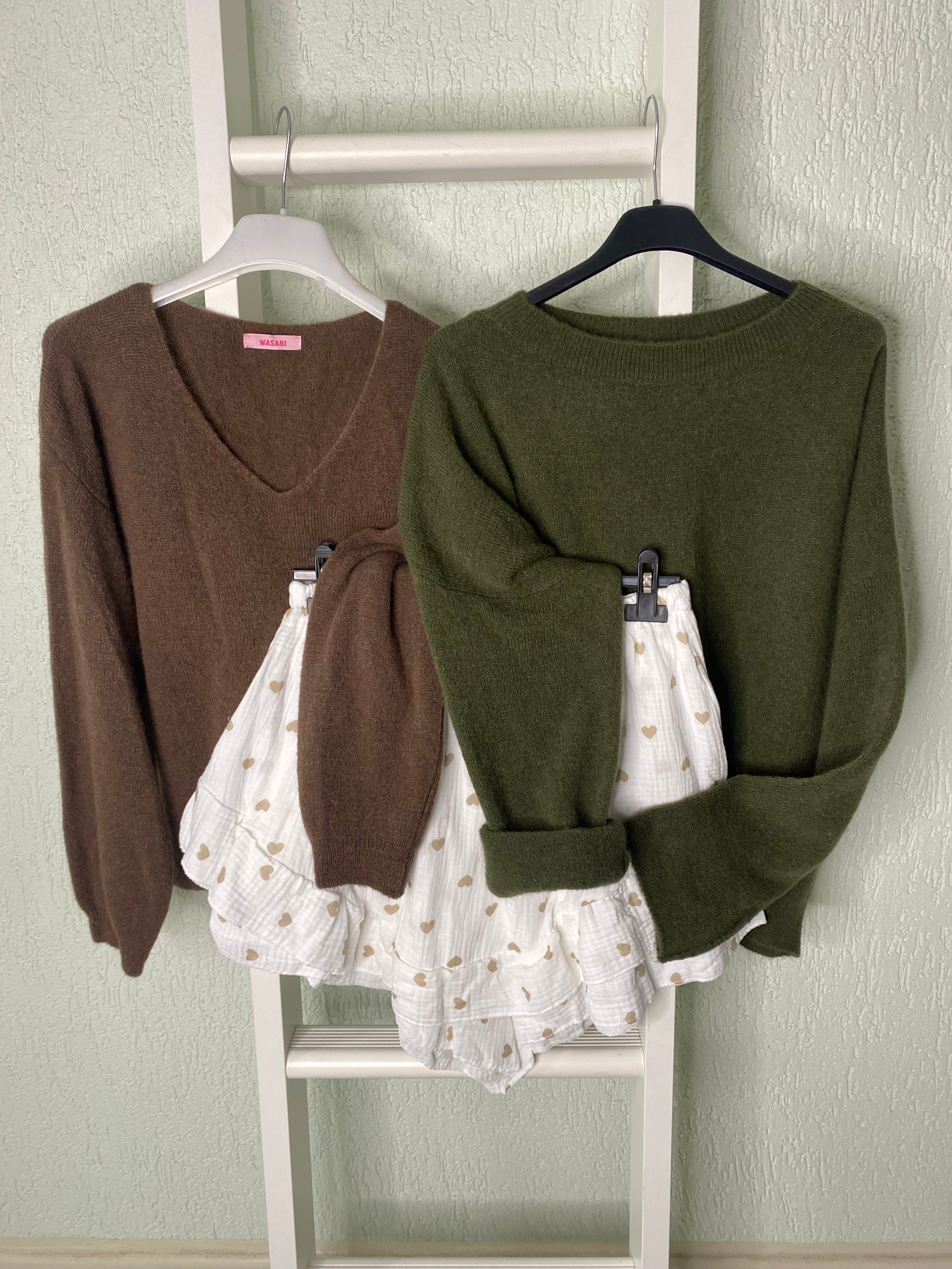 Alpaka-Pullover mit V-Ausschnitt