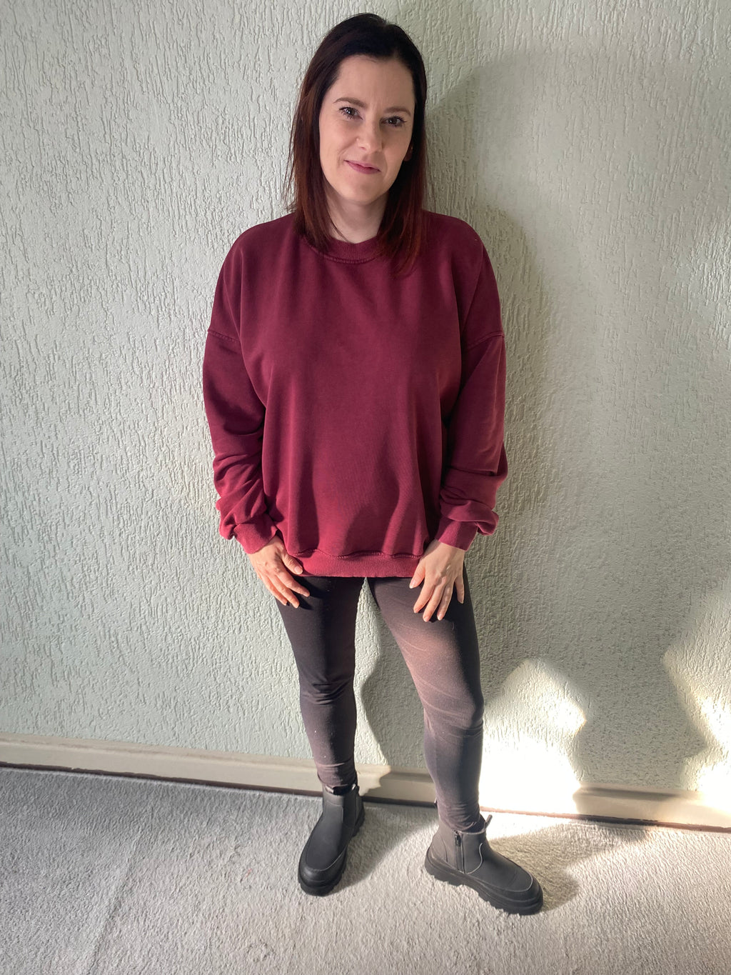 Unifarbener Pullover