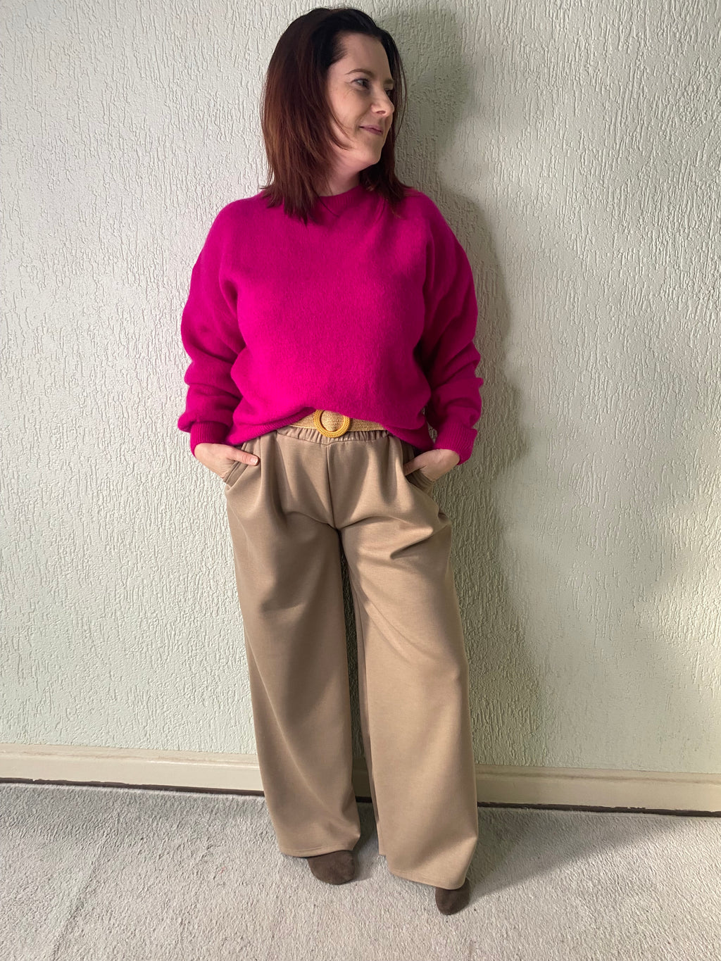 Alpaka-Pullover mit Ballonärmel