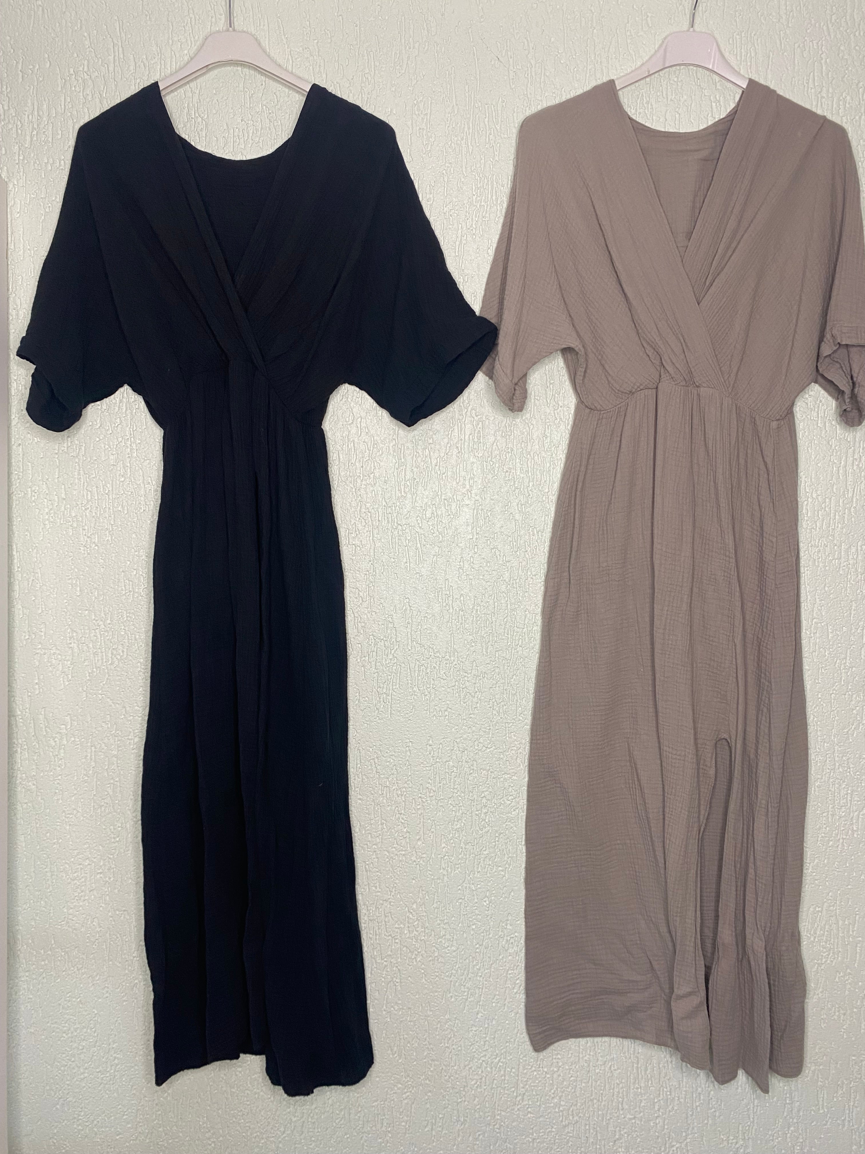Muselin Kleid, Wickeloptik