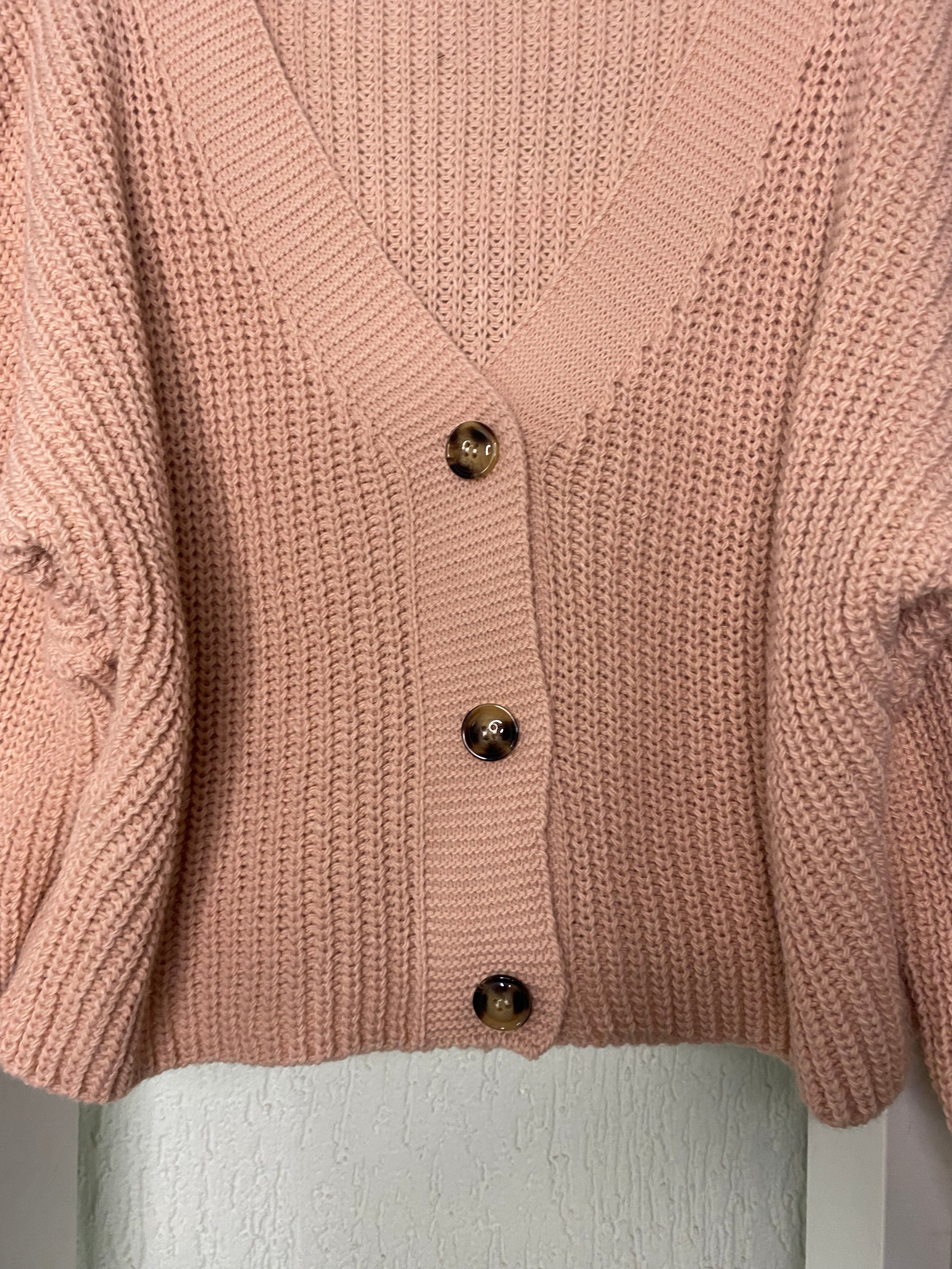 Cropped Strickjacke mit Knöpfen