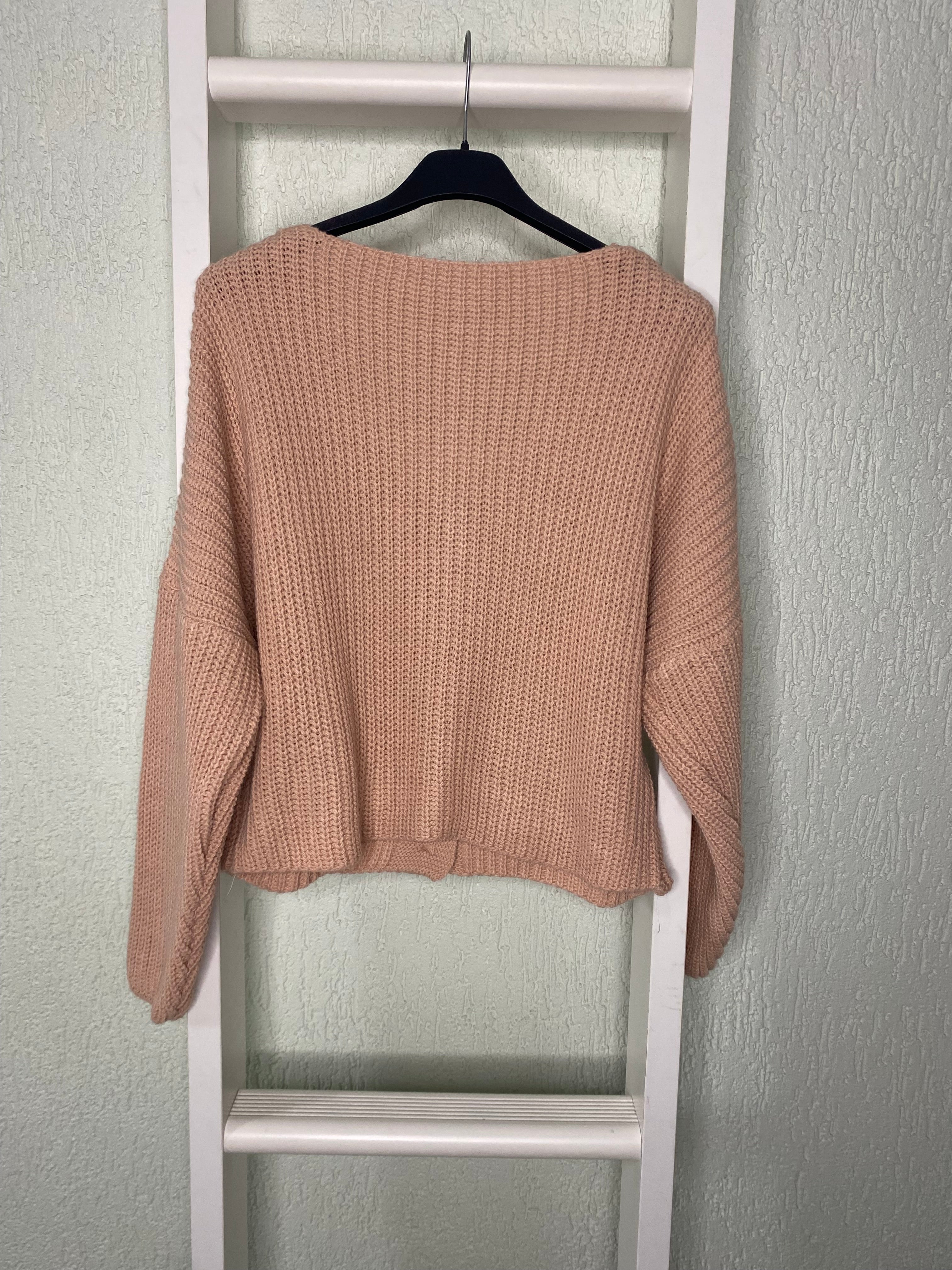 Cropped Strickjacke mit Knöpfen