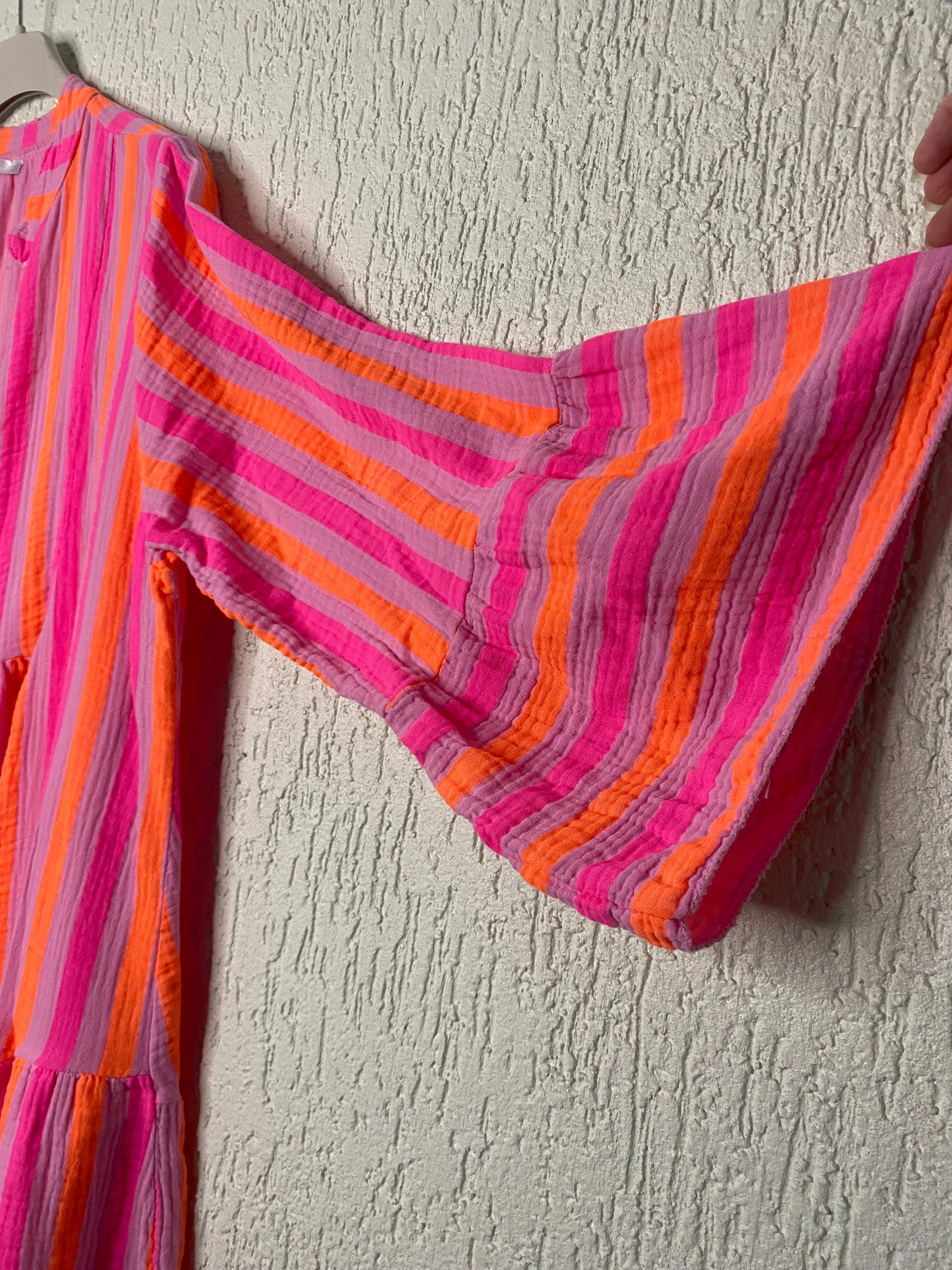 Musselin-Tunika Kleid mit Streifen